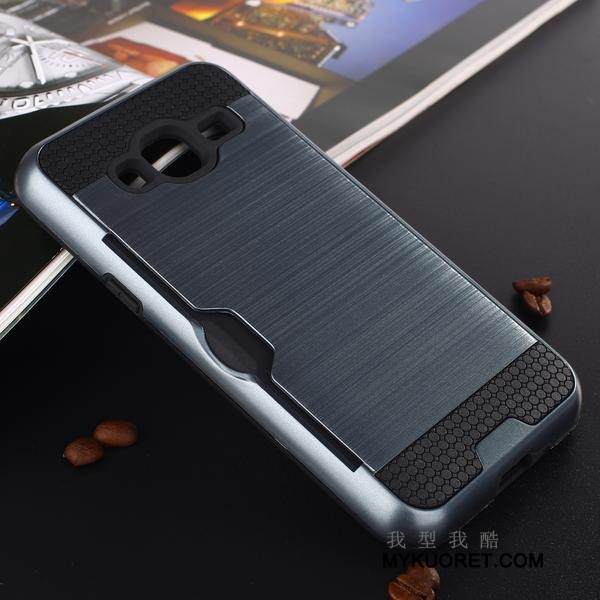 Kuori Samsung Galaxy J3 2015 Silikoni Johdin Kortti, Kotelo Samsung Galaxy J3 2015 Suojaus Puhelimen Kuoret Jauhe