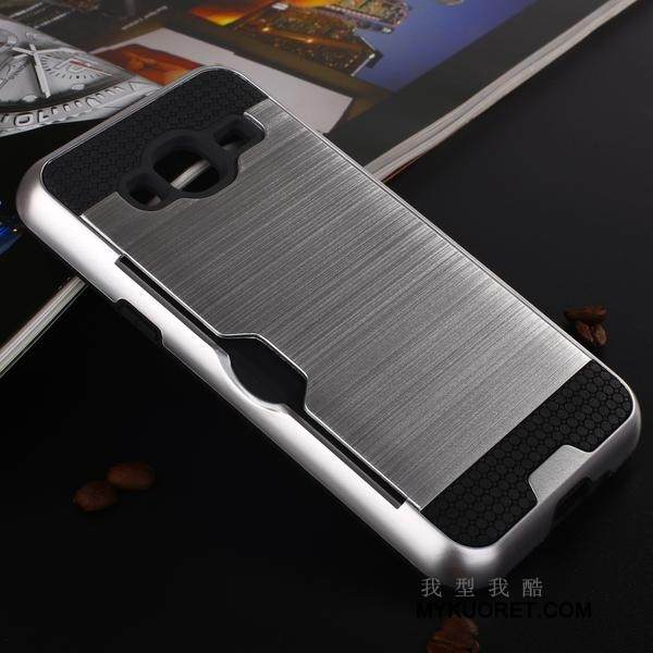 Kuori Samsung Galaxy J3 2015 Silikoni Johdin Kortti, Kotelo Samsung Galaxy J3 2015 Suojaus Puhelimen Kuoret Jauhe