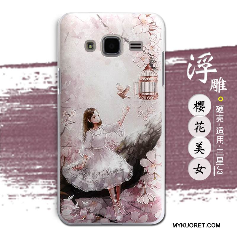 Kuori Samsung Galaxy J3 2016 Kohokuviointi Kova Jauhe, Kotelo Samsung Galaxy J3 2016 Suojaus Trendi Puhelimen Kuoret