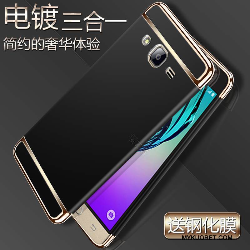 Kuori Samsung Galaxy J3 2016 Laukut Yksinkertainen Sininen, Kotelo Samsung Galaxy J3 2016 Suojaus Pesty Suede Kova