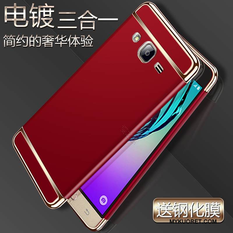 Kuori Samsung Galaxy J3 2016 Laukut Yksinkertainen Sininen, Kotelo Samsung Galaxy J3 2016 Suojaus Pesty Suede Kova