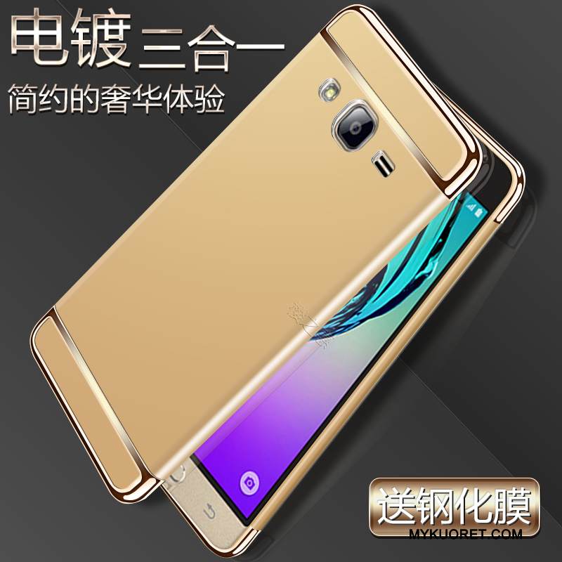 Kuori Samsung Galaxy J3 2016 Laukut Yksinkertainen Sininen, Kotelo Samsung Galaxy J3 2016 Suojaus Pesty Suede Kova