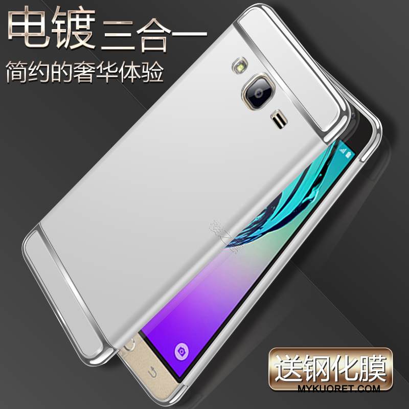 Kuori Samsung Galaxy J3 2016 Laukut Yksinkertainen Sininen, Kotelo Samsung Galaxy J3 2016 Suojaus Pesty Suede Kova