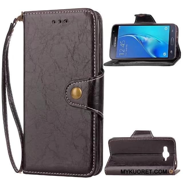 Kuori Samsung Galaxy J3 2016 Nahka Liiketoiminta Puhelimen Kuoret, Kotelo Samsung Galaxy J3 2016 Kuoret Murtumaton