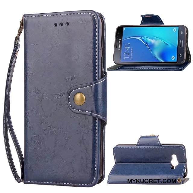 Kuori Samsung Galaxy J3 2016 Nahka Liiketoiminta Puhelimen Kuoret, Kotelo Samsung Galaxy J3 2016 Kuoret Murtumaton