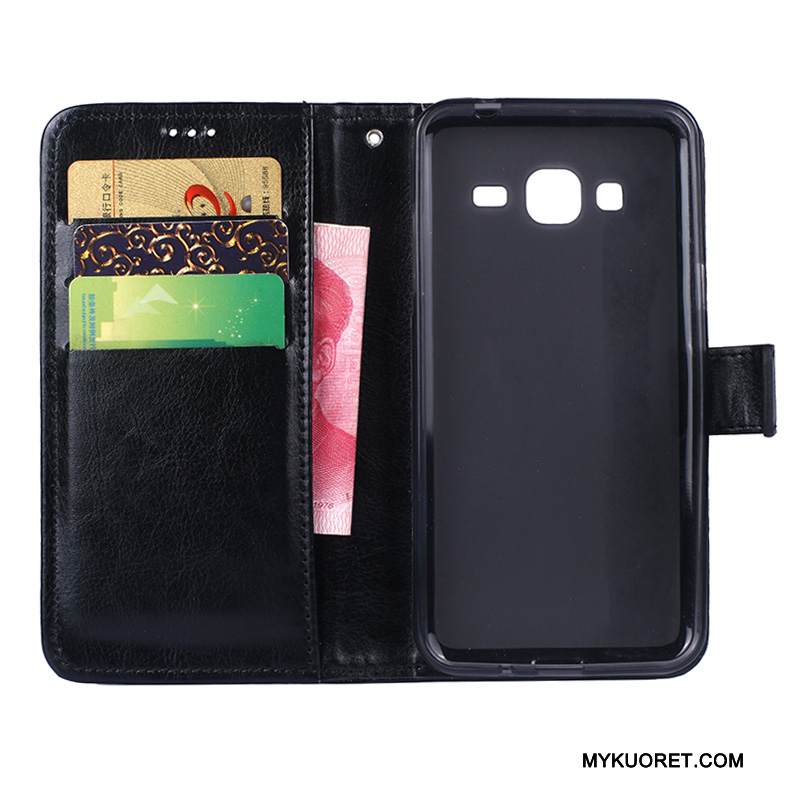 Kuori Samsung Galaxy J3 2016 Nahka Puhelimen Kuoret Sininen, Kotelo Samsung Galaxy J3 2016 Kuoret