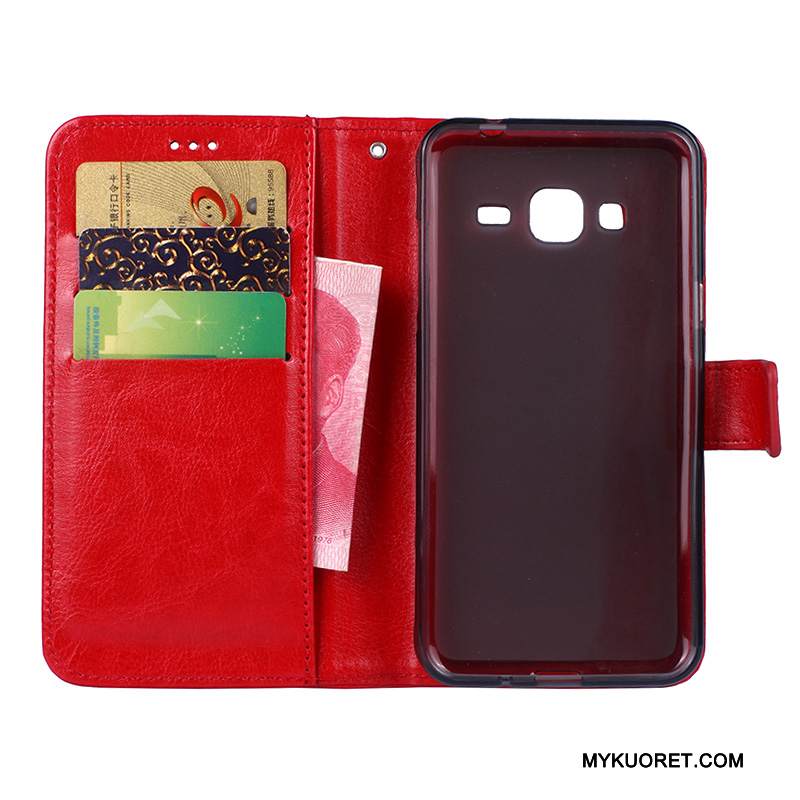 Kuori Samsung Galaxy J3 2016 Nahka Puhelimen Kuoret Sininen, Kotelo Samsung Galaxy J3 2016 Kuoret