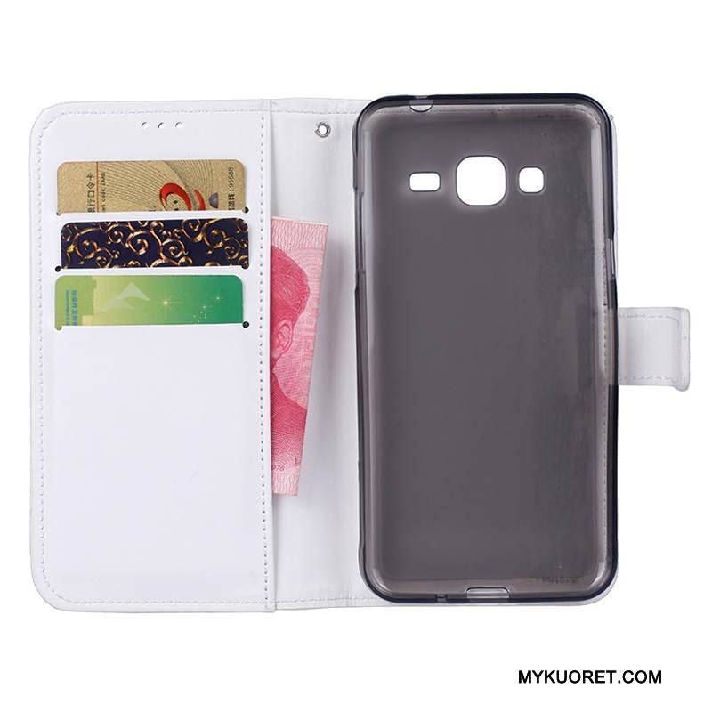 Kuori Samsung Galaxy J3 2016 Nahka Puhelimen Kuoret Sininen, Kotelo Samsung Galaxy J3 2016 Kuoret