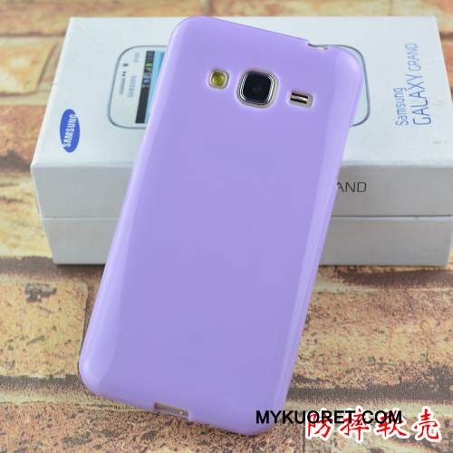 Kuori Samsung Galaxy J3 2016 Pehmeä Neste Murtumaton Violetti, Kotelo Samsung Galaxy J3 2016 Suojaus Puhelimen Kuoret