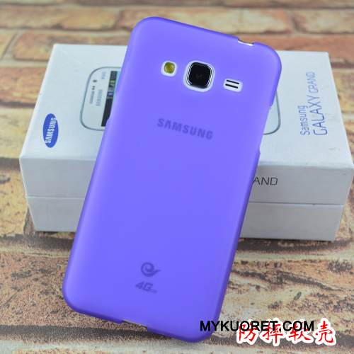 Kuori Samsung Galaxy J3 2016 Pehmeä Neste Murtumaton Violetti, Kotelo Samsung Galaxy J3 2016 Suojaus Puhelimen Kuoret