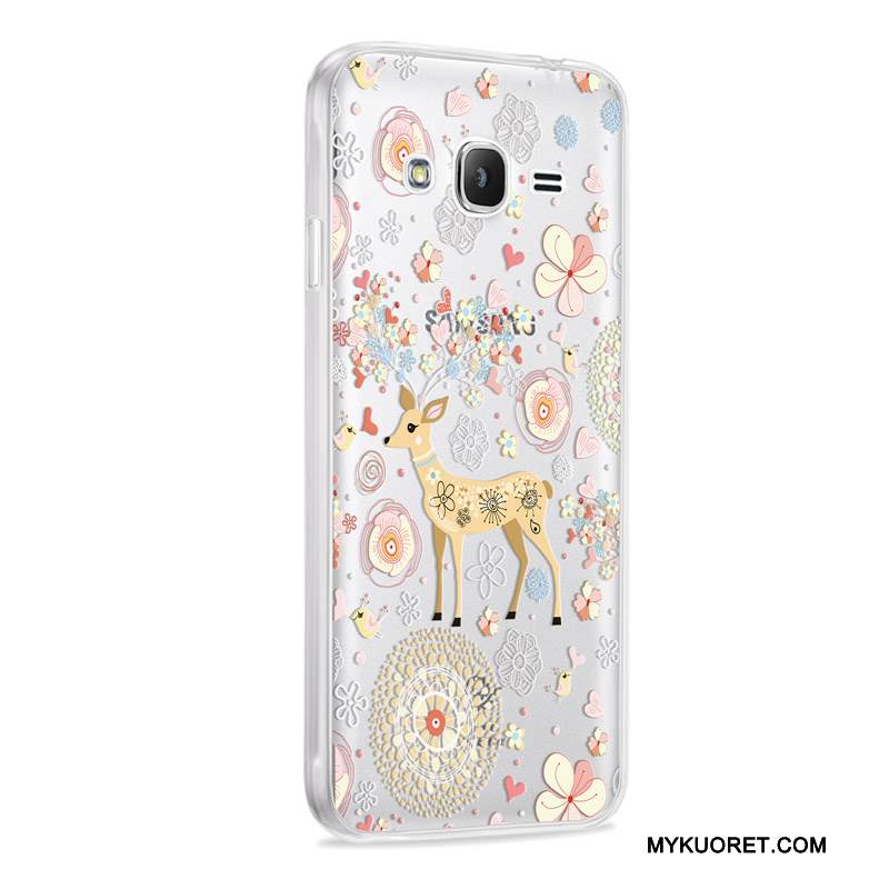 Kuori Samsung Galaxy J3 2016 Pehmeä Neste Puhelimen Kuoret Murtumaton, Kotelo Samsung Galaxy J3 2016 Suojaus Punainen