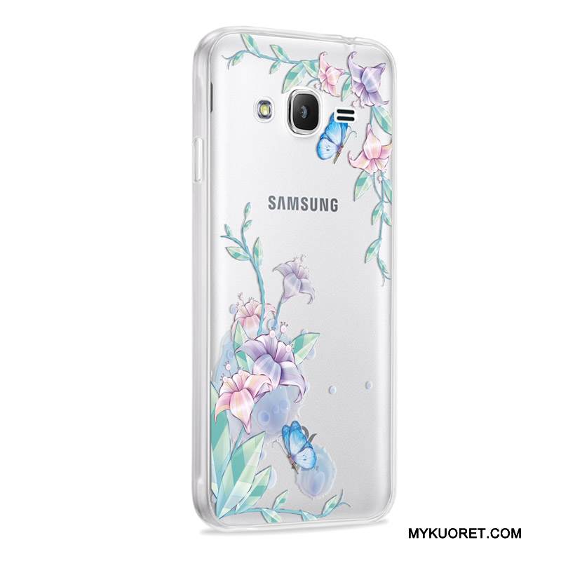 Kuori Samsung Galaxy J3 2016 Pehmeä Neste Puhelimen Kuoret Murtumaton, Kotelo Samsung Galaxy J3 2016 Suojaus Punainen