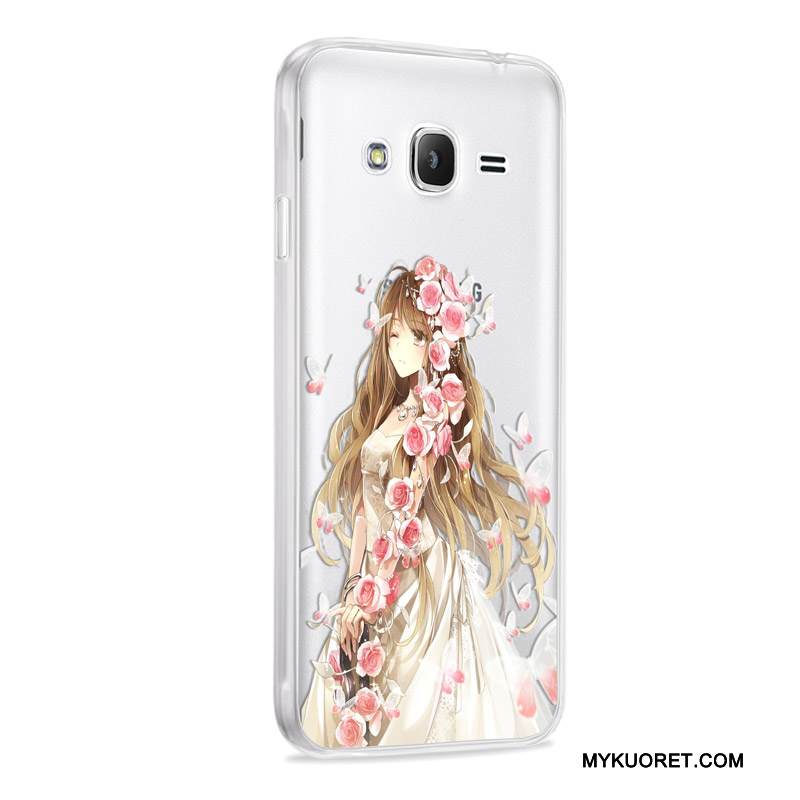 Kuori Samsung Galaxy J3 2016 Pehmeä Neste Puhelimen Kuoret Murtumaton, Kotelo Samsung Galaxy J3 2016 Suojaus Punainen