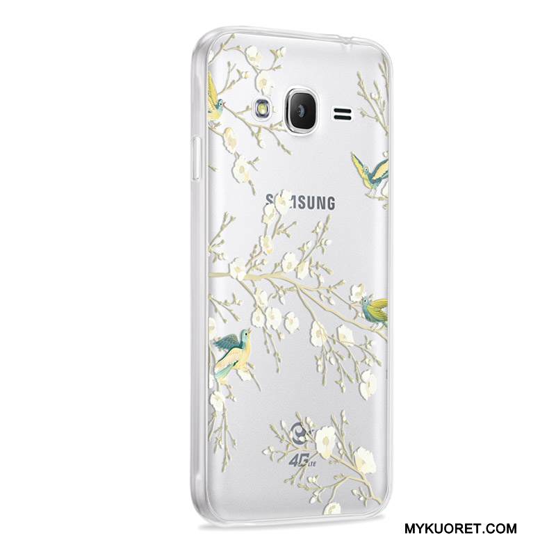 Kuori Samsung Galaxy J3 2016 Pehmeä Neste Puhelimen Kuoret Murtumaton, Kotelo Samsung Galaxy J3 2016 Suojaus Punainen