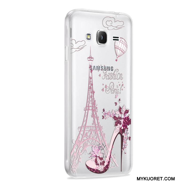 Kuori Samsung Galaxy J3 2016 Pehmeä Neste Puhelimen Kuoret Murtumaton, Kotelo Samsung Galaxy J3 2016 Suojaus Punainen