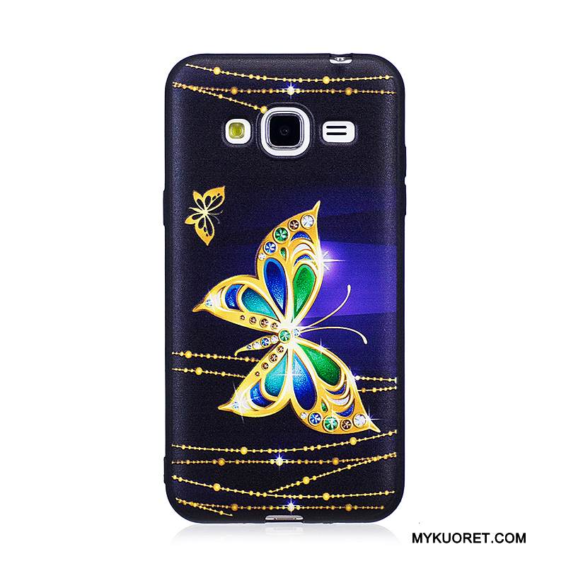 Kuori Samsung Galaxy J3 2016 Pehmeä Neste Sininen Trendi, Kotelo Samsung Galaxy J3 2016 Maalaus Puhelimen Kuoret