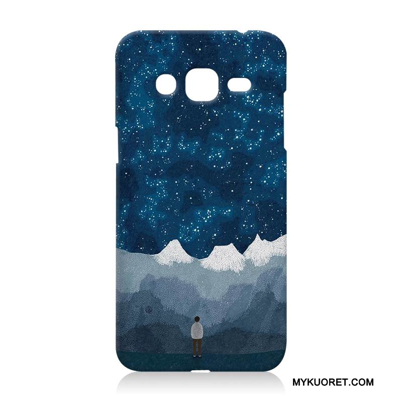 Kuori Samsung Galaxy J3 2016 Sarjakuva Murtumaton Kova, Kotelo Samsung Galaxy J3 2016 Suojaus Sininen Puhelimen Kuoret