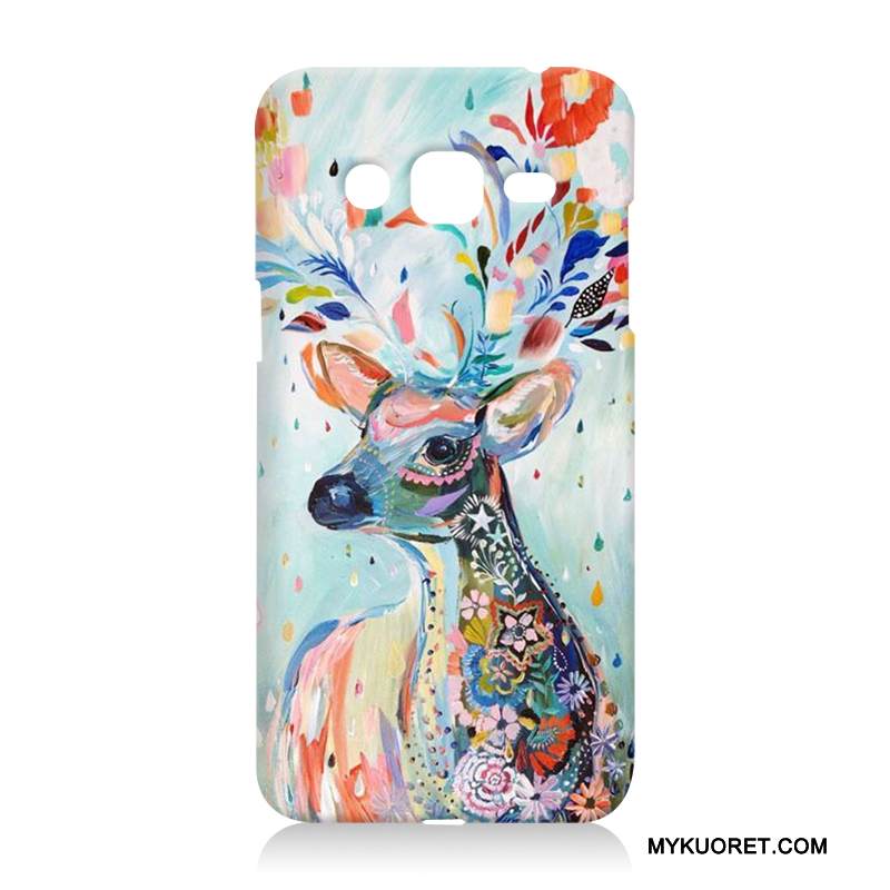 Kuori Samsung Galaxy J3 2016 Sarjakuva Murtumaton Kova, Kotelo Samsung Galaxy J3 2016 Suojaus Sininen Puhelimen Kuoret