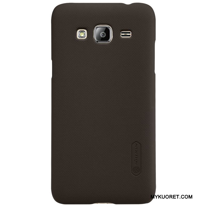 Kuori Samsung Galaxy J3 2016 Suojaus Kova Musta, Kotelo Samsung Galaxy J3 2016 Kulta Ohut