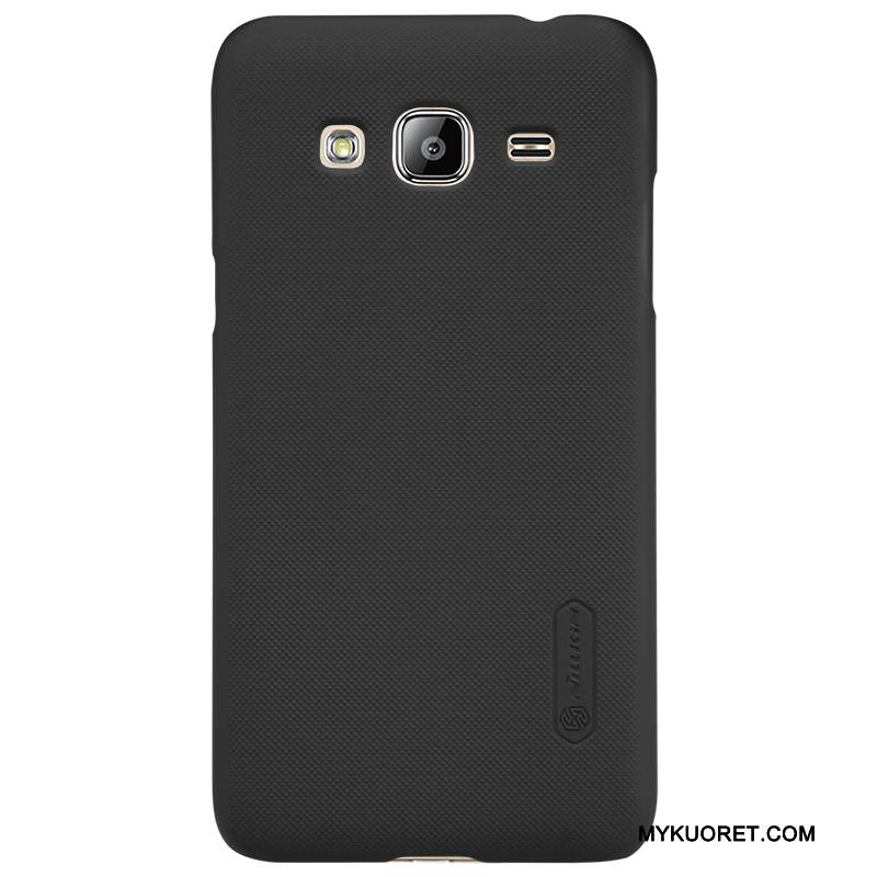 Kuori Samsung Galaxy J3 2016 Suojaus Kova Musta, Kotelo Samsung Galaxy J3 2016 Kulta Ohut