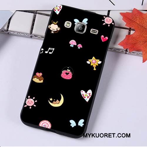 Kuori Samsung Galaxy J3 2016 Suojaus Puhelimen Kuoret Musta, Kotelo Samsung Galaxy J3 2016 Pehmeä Neste Jauhe Murtumaton