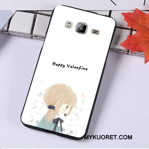 Kuori Samsung Galaxy J3 2016 Suojaus Puhelimen Kuoret Musta, Kotelo Samsung Galaxy J3 2016 Pehmeä Neste Jauhe Murtumaton