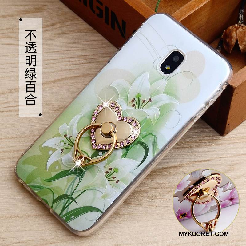 Kuori Samsung Galaxy J3 2017 Kohokuviointi Murtumaton Jauhe, Kotelo Samsung Galaxy J3 2017 Suojaus Rengas Puhelimen Kuoret