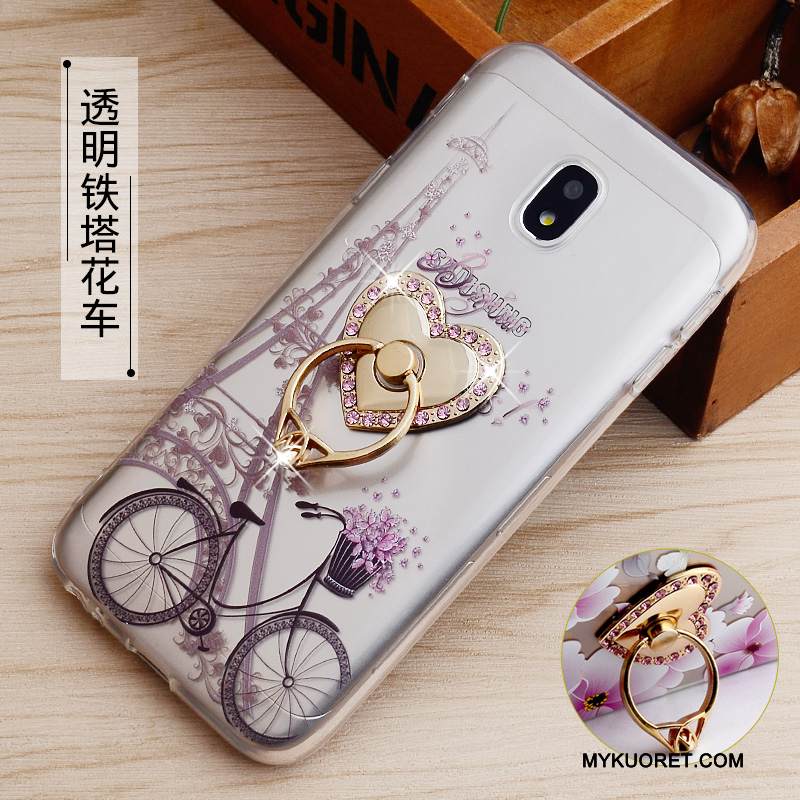 Kuori Samsung Galaxy J3 2017 Kohokuviointi Murtumaton Jauhe, Kotelo Samsung Galaxy J3 2017 Suojaus Rengas Puhelimen Kuoret