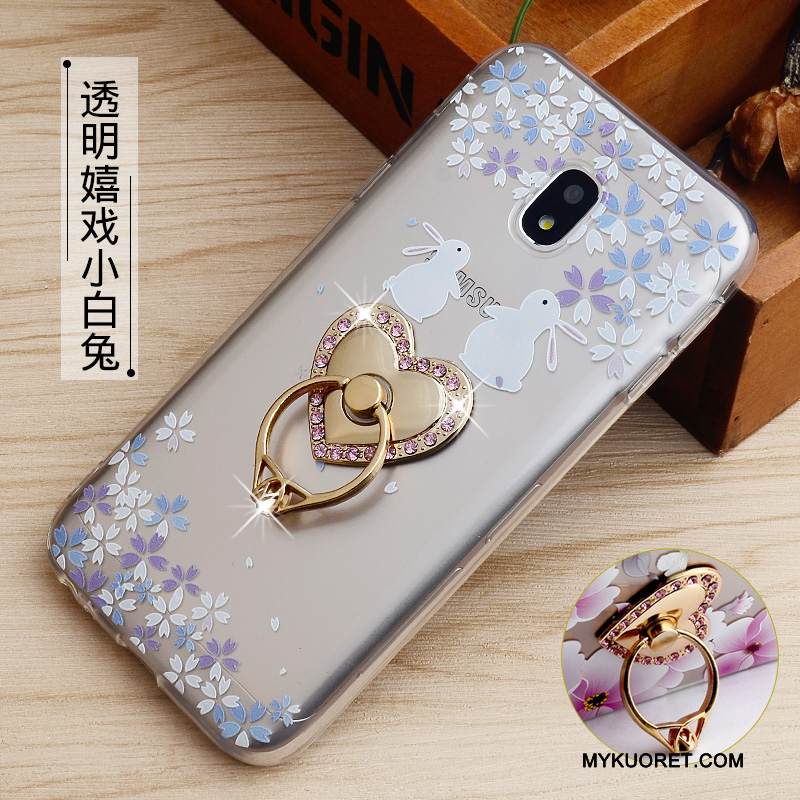 Kuori Samsung Galaxy J3 2017 Kohokuviointi Murtumaton Jauhe, Kotelo Samsung Galaxy J3 2017 Suojaus Rengas Puhelimen Kuoret