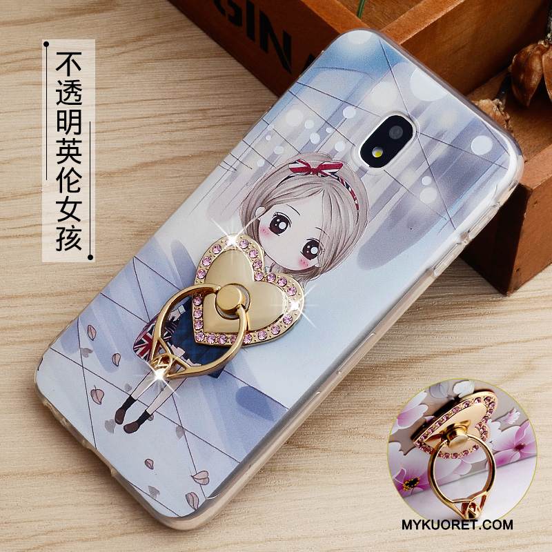 Kuori Samsung Galaxy J3 2017 Kohokuviointi Murtumaton Jauhe, Kotelo Samsung Galaxy J3 2017 Suojaus Rengas Puhelimen Kuoret