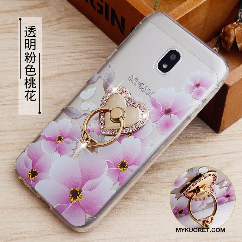 Kuori Samsung Galaxy J3 2017 Kohokuviointi Murtumaton Jauhe, Kotelo Samsung Galaxy J3 2017 Suojaus Rengas Puhelimen Kuoret