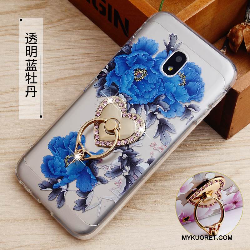 Kuori Samsung Galaxy J3 2017 Kohokuviointi Murtumaton Jauhe, Kotelo Samsung Galaxy J3 2017 Suojaus Rengas Puhelimen Kuoret