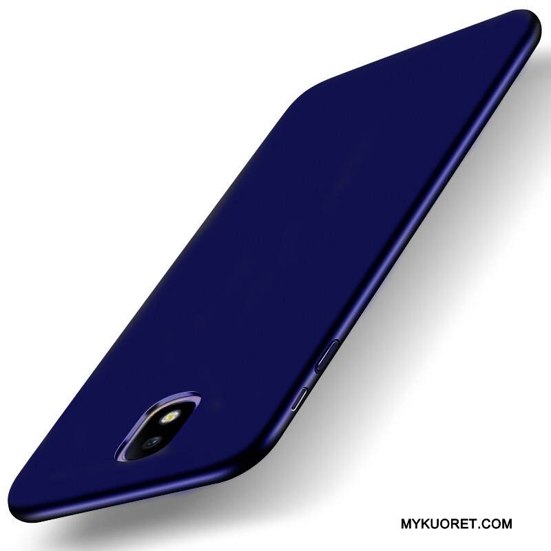 Kuori Samsung Galaxy J3 2017 Laukut Kova Puhelimen Kuoret, Kotelo Samsung Galaxy J3 2017 Suojaus Sininen Pesty Suede