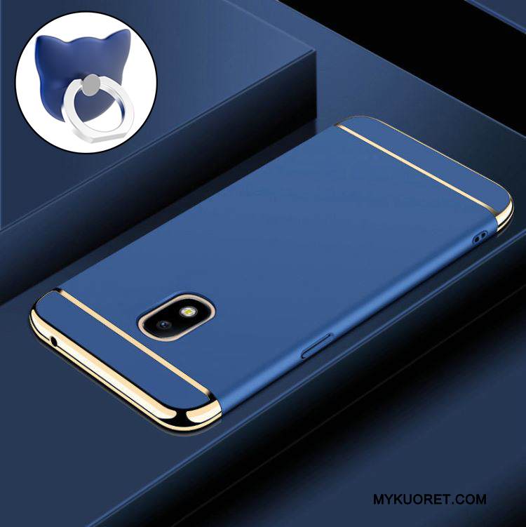 Kuori Samsung Galaxy J3 2017 Laukut Sininen Kova, Kotelo Samsung Galaxy J3 2017 Suojaus Puhelimen Kuoret Pesty Suede