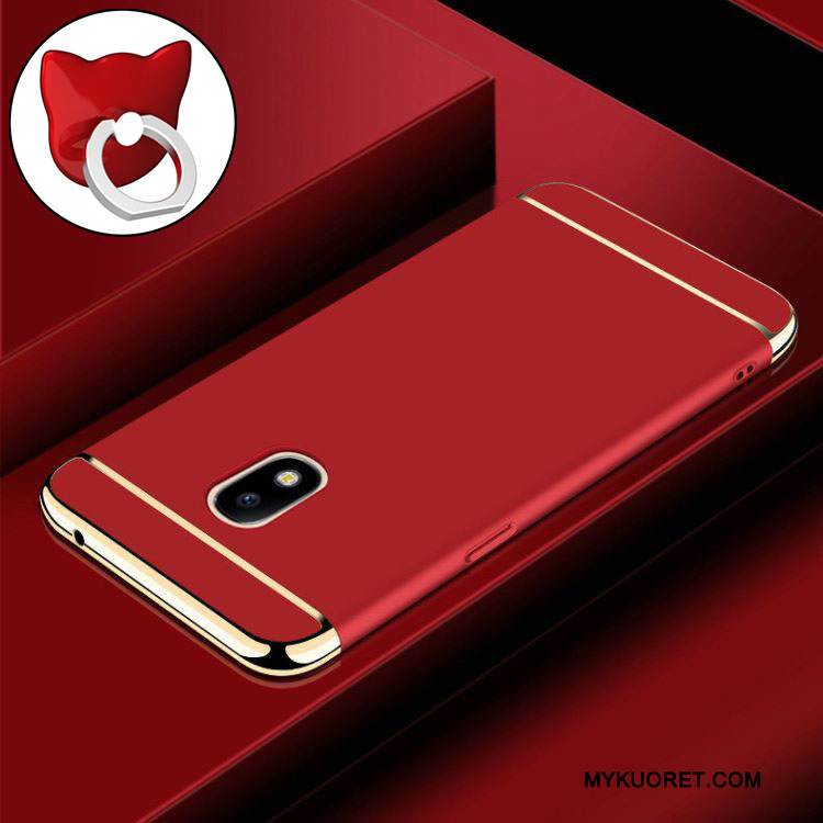 Kuori Samsung Galaxy J3 2017 Laukut Sininen Kova, Kotelo Samsung Galaxy J3 2017 Suojaus Puhelimen Kuoret Pesty Suede