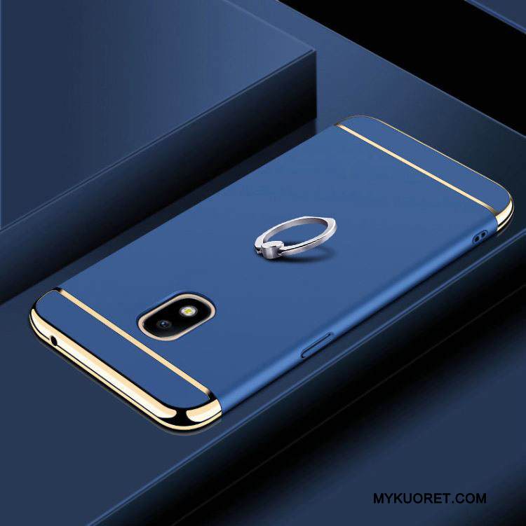 Kuori Samsung Galaxy J3 2017 Laukut Sininen Kova, Kotelo Samsung Galaxy J3 2017 Suojaus Puhelimen Kuoret Pesty Suede