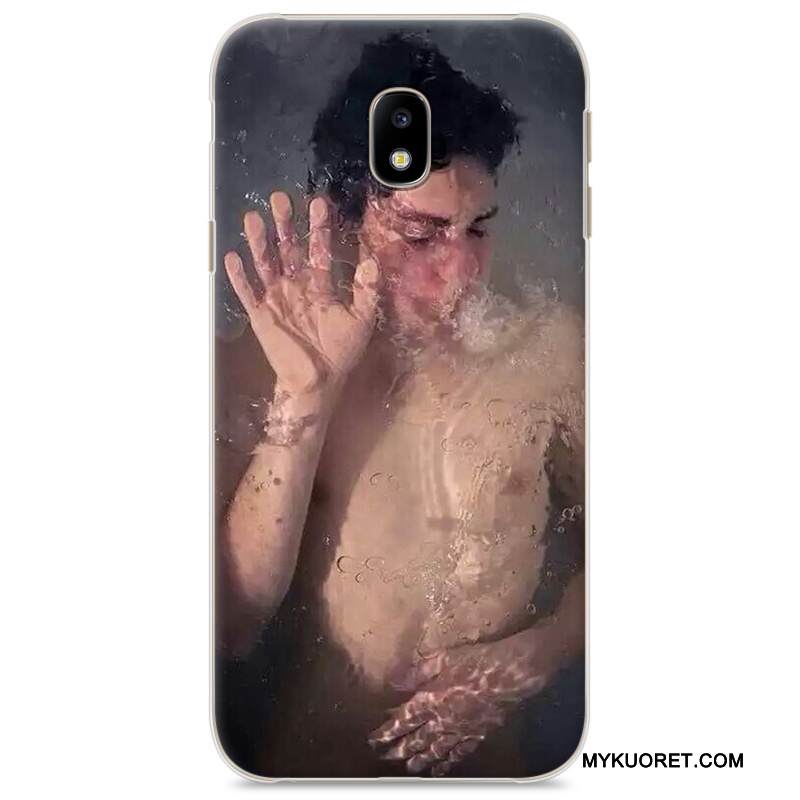 Kuori Samsung Galaxy J3 2017 Maalaus Kova Rakastunut, Kotelo Samsung Galaxy J3 2017 Suojaus Trendi Harmaa
