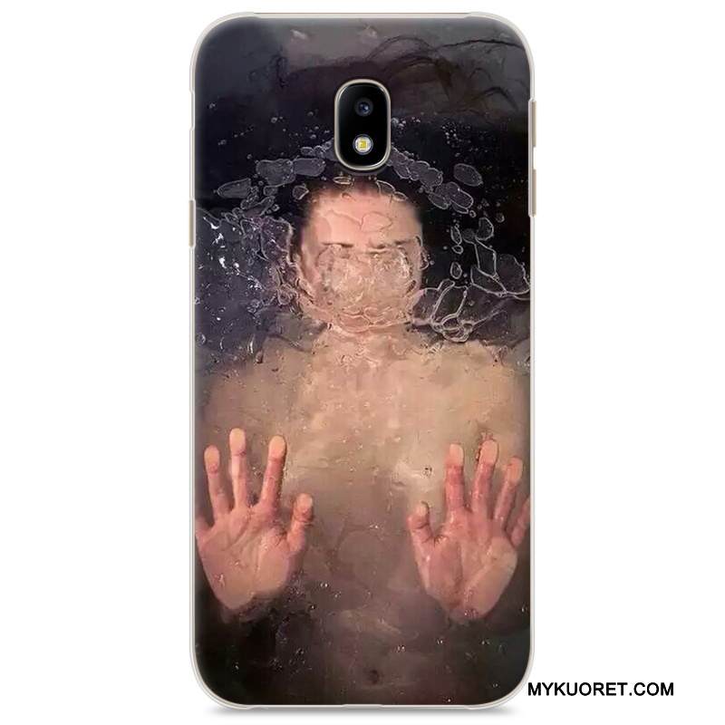 Kuori Samsung Galaxy J3 2017 Maalaus Kova Rakastunut, Kotelo Samsung Galaxy J3 2017 Suojaus Trendi Harmaa