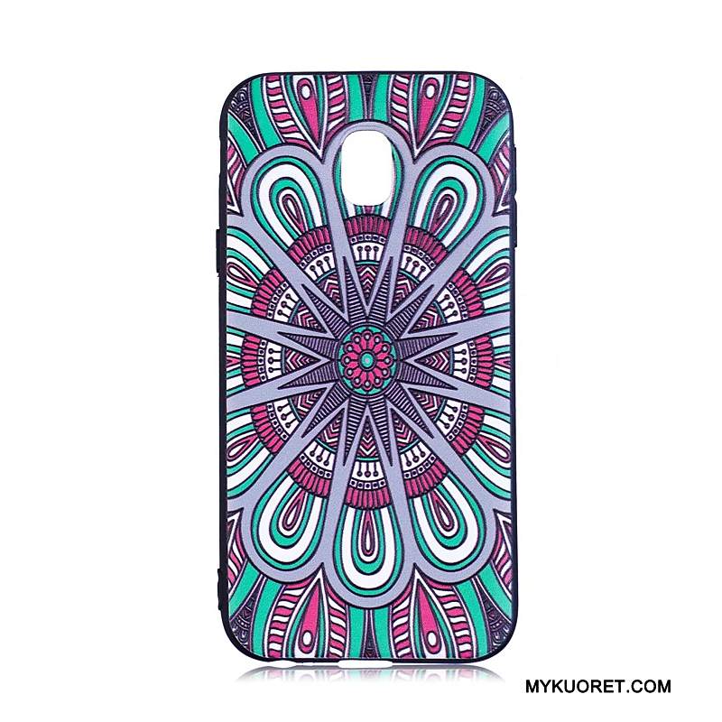 Kuori Samsung Galaxy J3 2017 Maalaus Sininen Trendi, Kotelo Samsung Galaxy J3 2017 Pehmeä Neste Puhelimen Kuoret