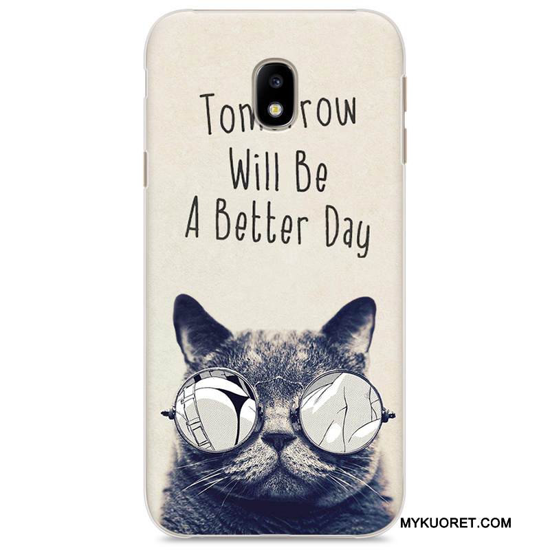 Kuori Samsung Galaxy J3 2017 Maalaus Trendi Taide, Kotelo Samsung Galaxy J3 2017 Sarjakuva Tummansininen Puhelimen Kuoret