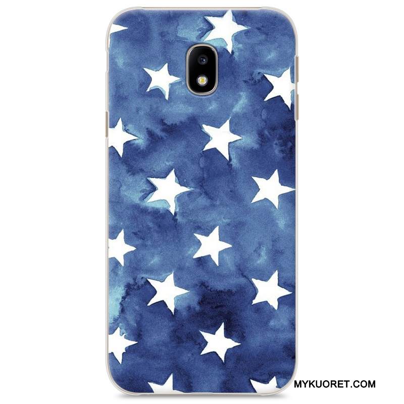 Kuori Samsung Galaxy J3 2017 Maalaus Trendi Taide, Kotelo Samsung Galaxy J3 2017 Sarjakuva Tummansininen Puhelimen Kuoret