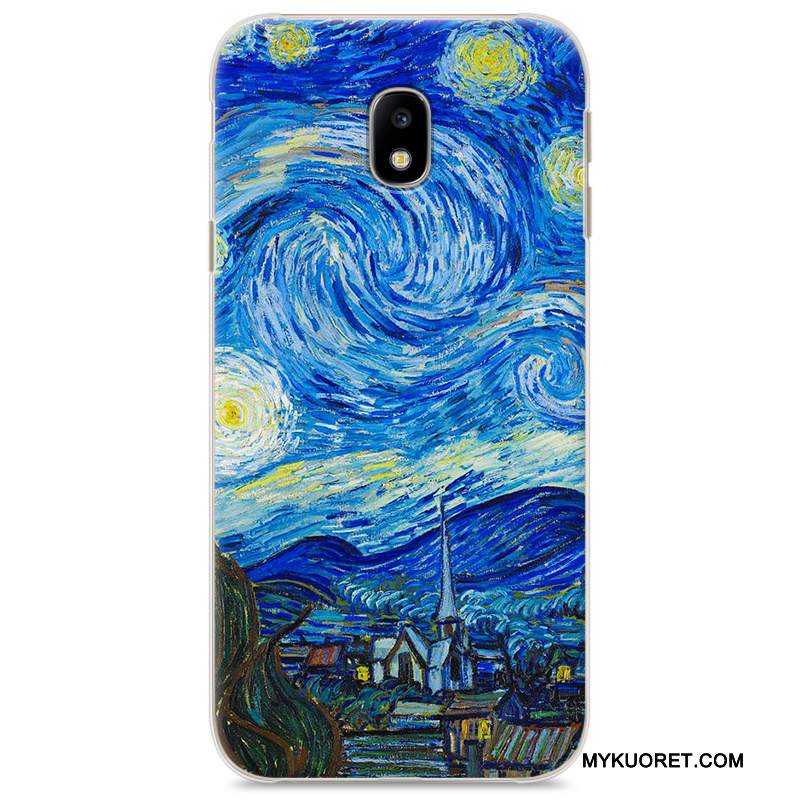 Kuori Samsung Galaxy J3 2017 Maalaus Trendi Taide, Kotelo Samsung Galaxy J3 2017 Sarjakuva Tummansininen Puhelimen Kuoret