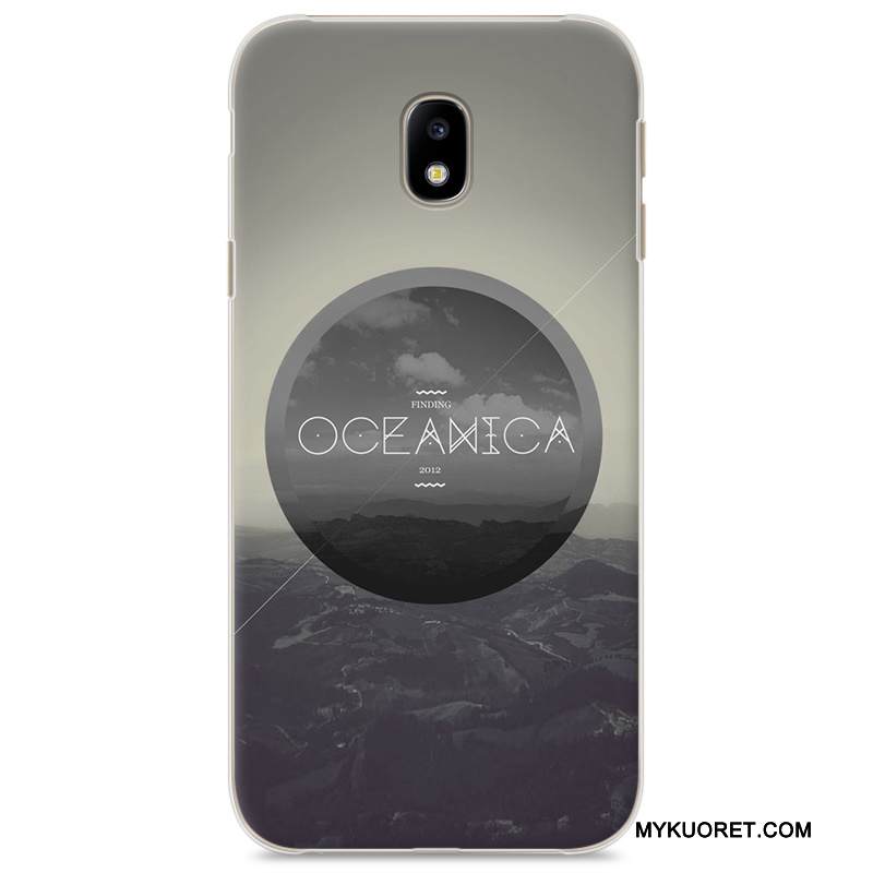 Kuori Samsung Galaxy J3 2017 Maalaus Trendi Taide, Kotelo Samsung Galaxy J3 2017 Sarjakuva Tummansininen Puhelimen Kuoret