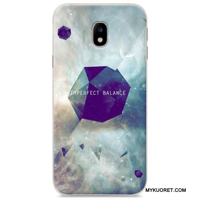 Kuori Samsung Galaxy J3 2017 Maalaus Trendi Taide, Kotelo Samsung Galaxy J3 2017 Sarjakuva Tummansininen Puhelimen Kuoret