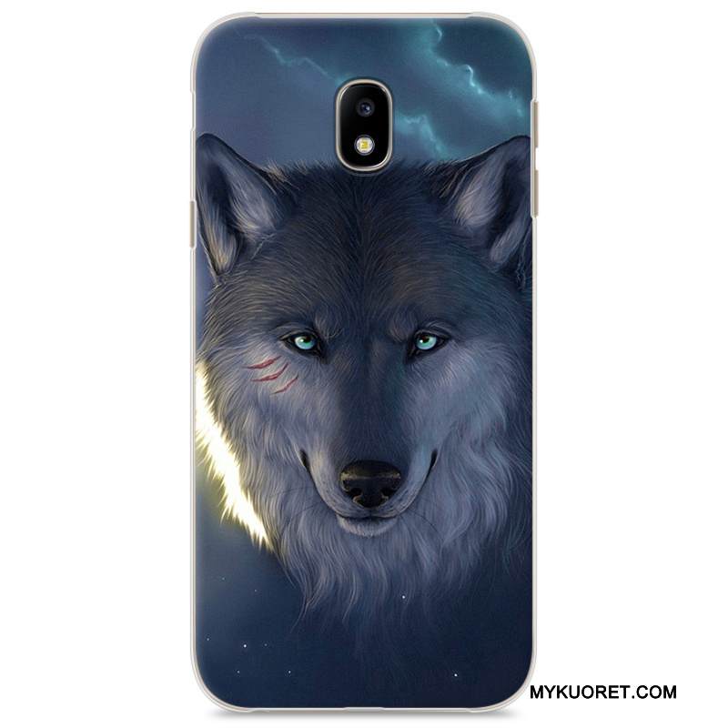 Kuori Samsung Galaxy J3 2017 Maalaus Trendi Taide, Kotelo Samsung Galaxy J3 2017 Sarjakuva Tummansininen Puhelimen Kuoret