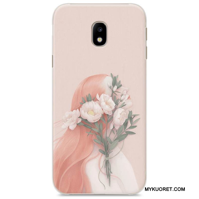 Kuori Samsung Galaxy J3 2017 Maalaus Trendi Valkoinen, Kotelo Samsung Galaxy J3 2017 Suojaus Puhelimen Kuoret