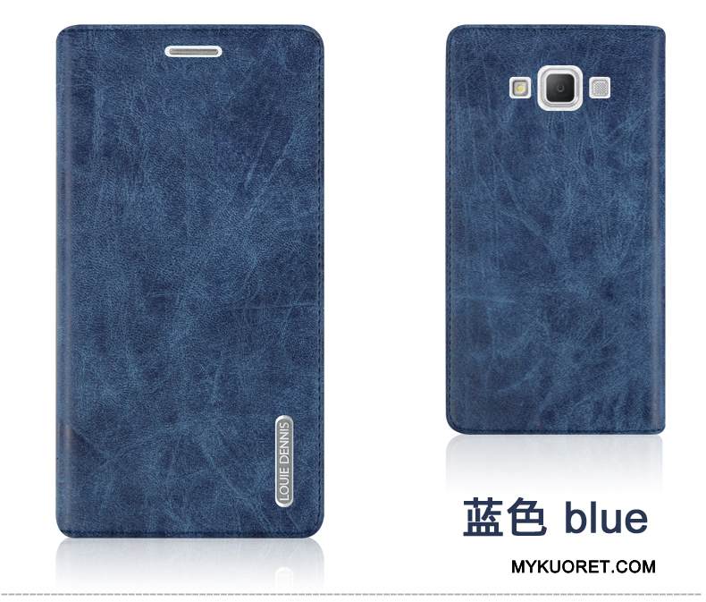 Kuori Samsung Galaxy J3 2017 Nahka Tummansininen Puhelimen Kuoret, Kotelo Samsung Galaxy J3 2017 Silikoni