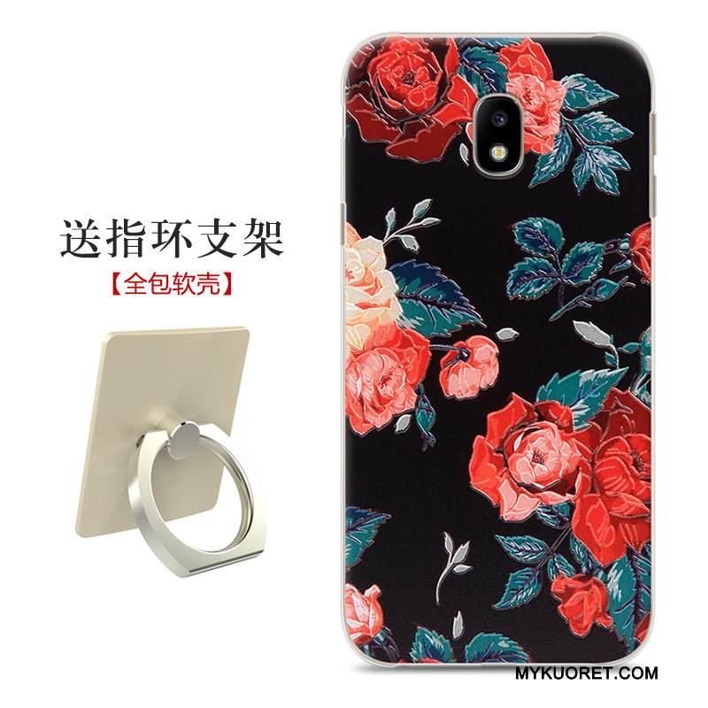 Kuori Samsung Galaxy J3 2017 Pehmeä Neste Kova Musta, Kotelo Samsung Galaxy J3 2017 Silikoni Trendi Puhelimen Kuoret