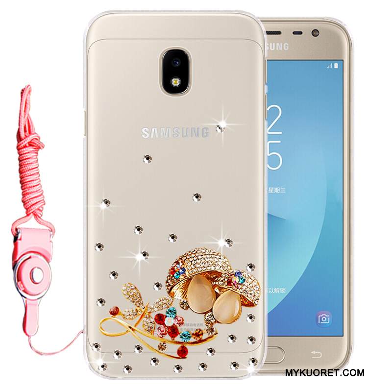 Kuori Samsung Galaxy J3 2017 Pehmeä Neste Puhelimen Kuoret Kulta, Kotelo Samsung Galaxy J3 2017 Strassi Murtumaton