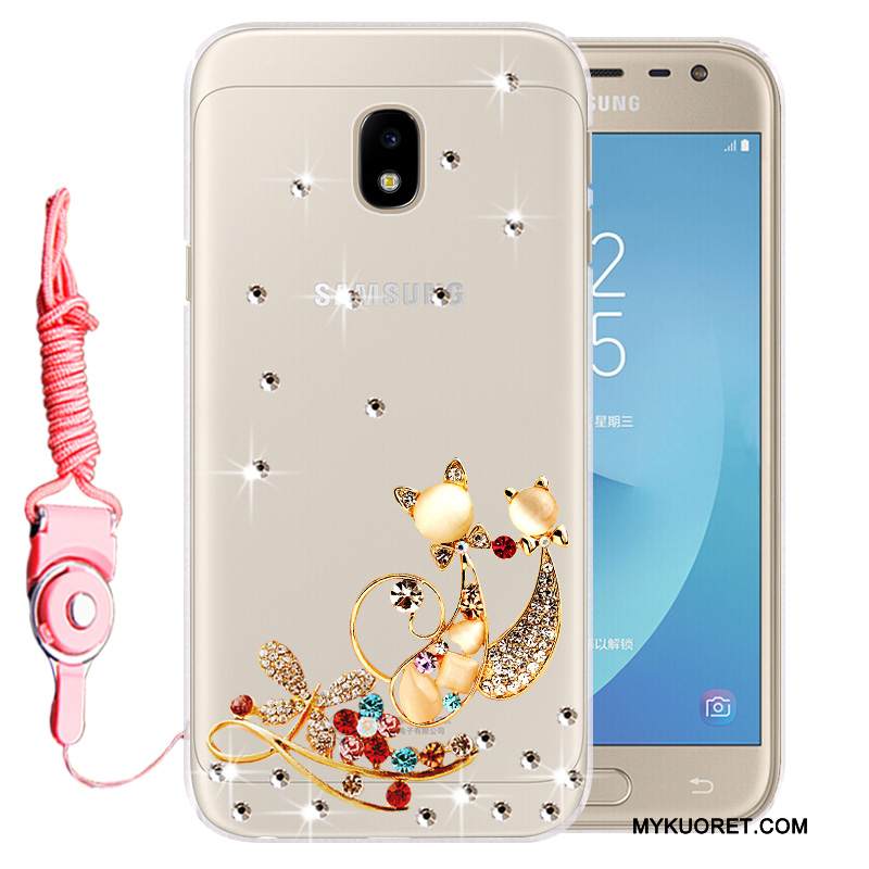 Kuori Samsung Galaxy J3 2017 Pehmeä Neste Puhelimen Kuoret Kulta, Kotelo Samsung Galaxy J3 2017 Strassi Murtumaton